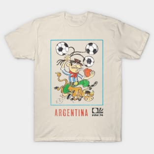 Argentina / 70s Vintage-Style Soccer Fan Design T-Shirt